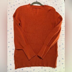 Women’s ribbed crew neck Orange Sweater oversized size small